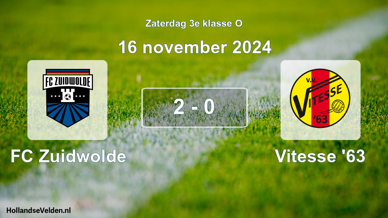 Total number of matches played: FC Zuidwolde - Vitesse '63 2 - 0 (16 November 2024)