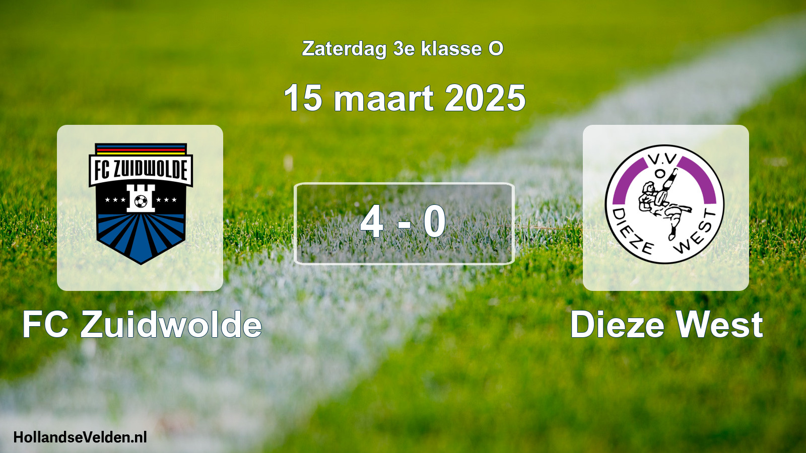 Total number of matches played: FC Zuidwolde - Dieze West 4 - 0 (15 March 2025)