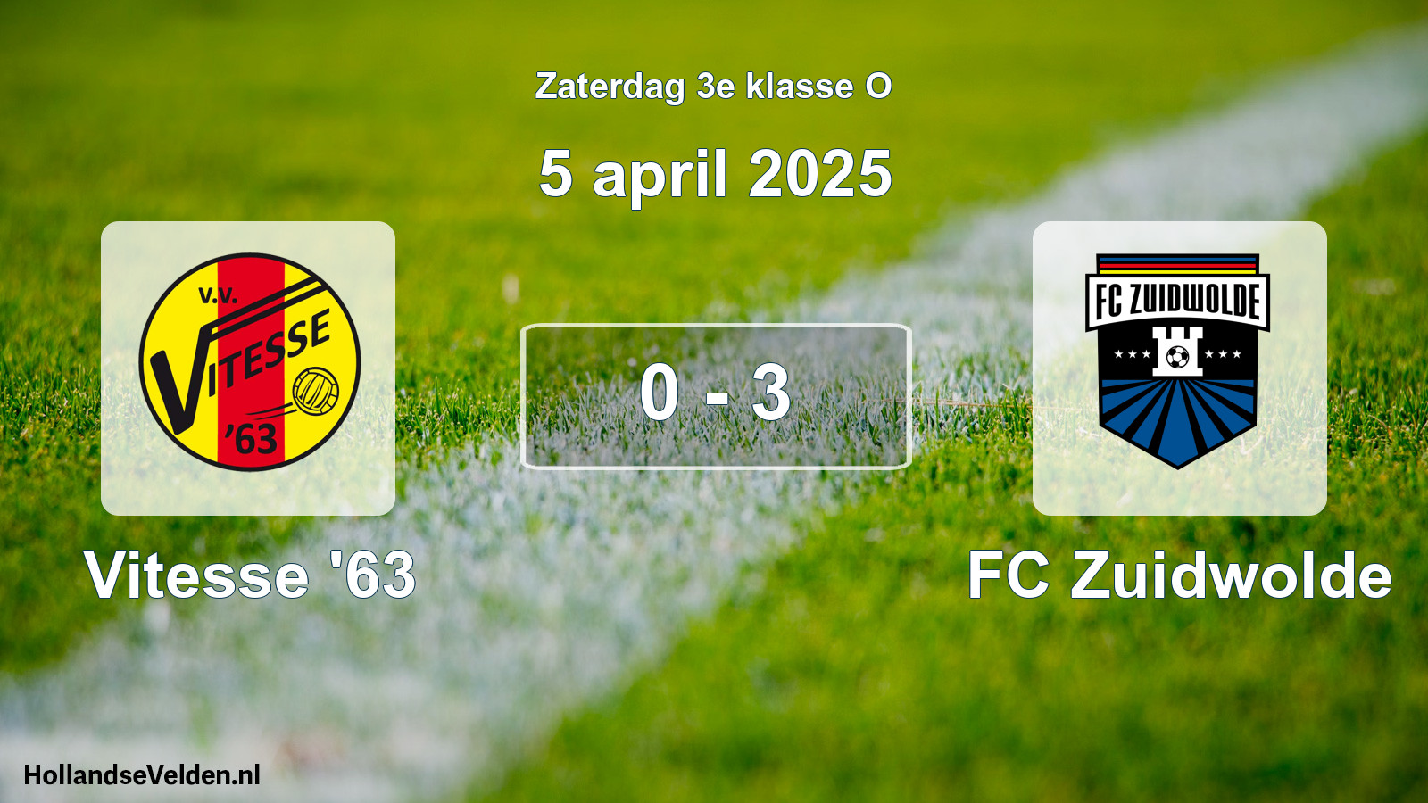 Total number of matches played: Vitesse '63 - FC Zuidwolde 0 - 3 (5 April 2025)