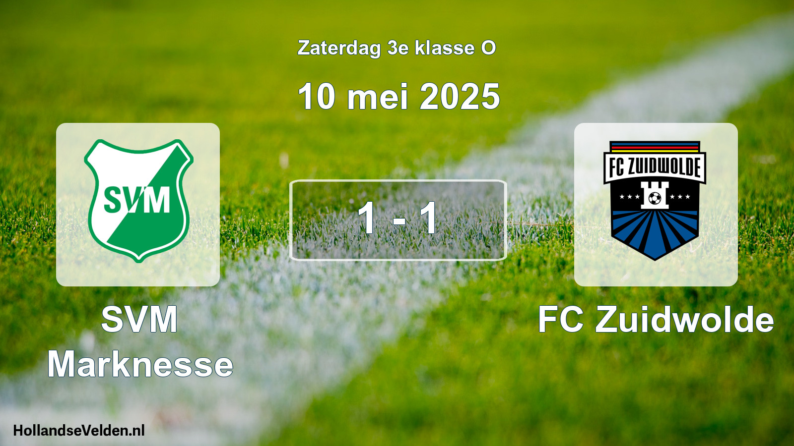 Total number of matches played: SVM Marknesse - FC Zuidwolde 1 - 1 (10 May 2025)