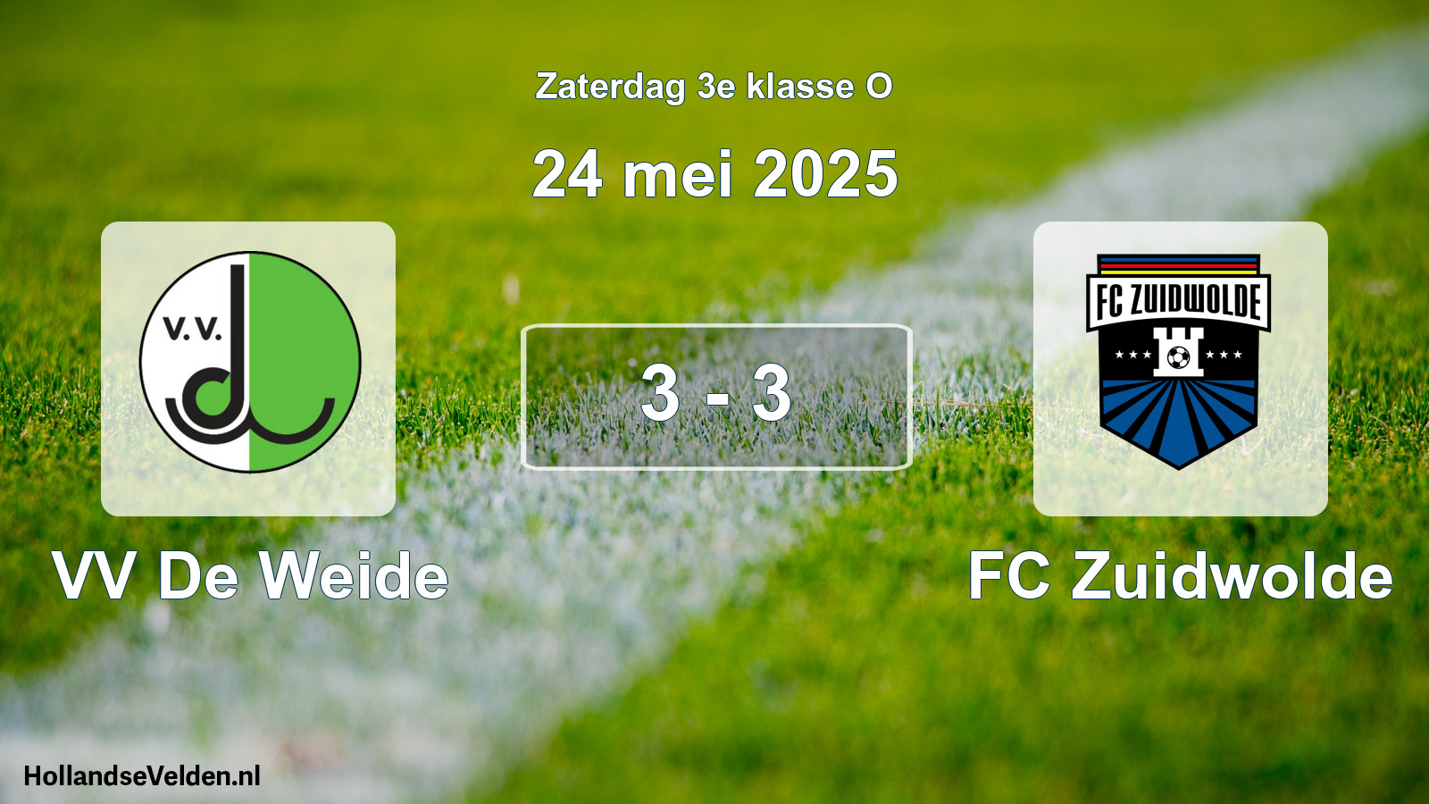 Total number of matches played: VV De Weide - FC Zuidwolde 3 - 3 (24 May 2025)