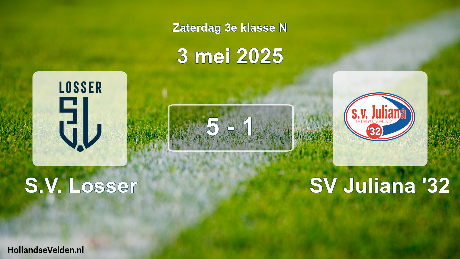Total number of matches played: S.V. Losser - SV Juliana '32 5 - 1 (3 May 2025)