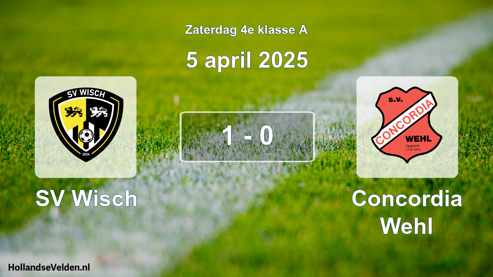 Total number of matches played: SV Wisch - Concordia Wehl 1 - 0 (5 April 2025)