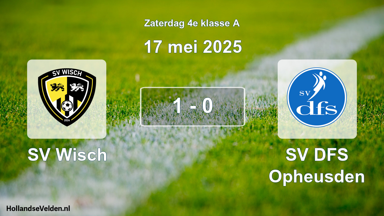 Total number of matches played: SV Wisch - SV DFS Opheusden 1 - 0 (17 May 2025)
