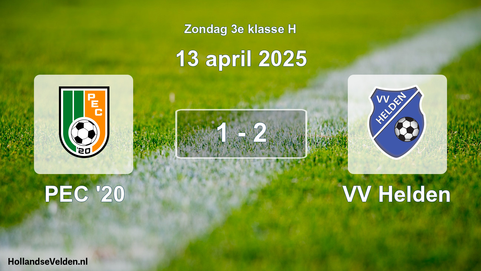 Total number of matches played: PEC '20 - VV Helden 1 - 2 (13 April 2025)