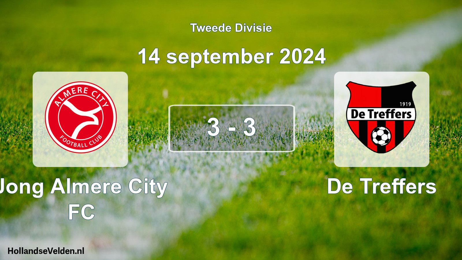 Total number of matches played: Jong Almere City FC - De Treffers 3 - 3 (14 September 2024)