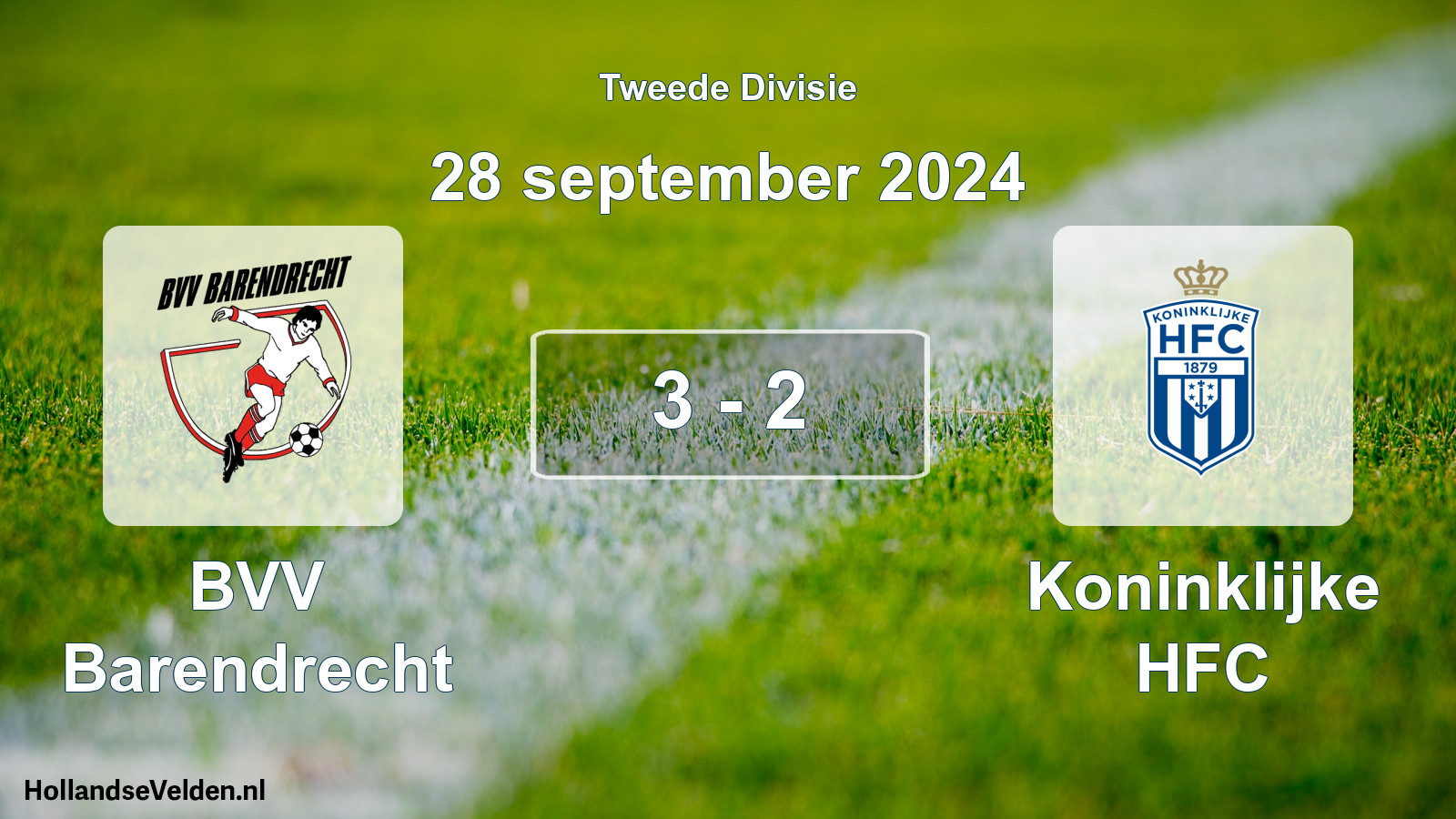Total number of matches played: BVV Barendrecht - Koninklijke HFC 3 - 2 (28 September 2024)