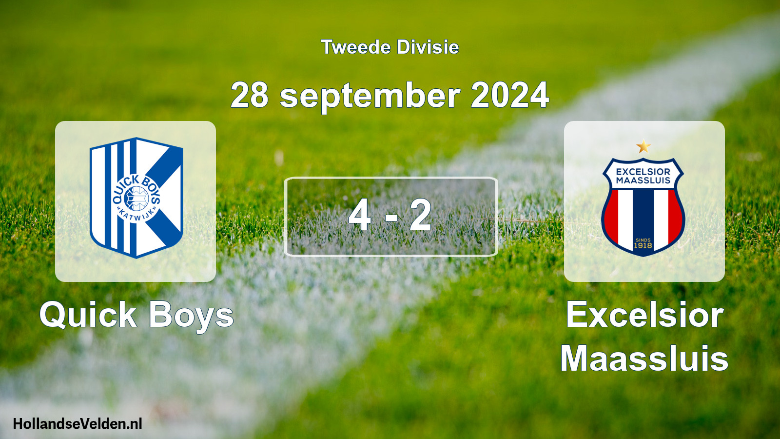 Total number of matches played: Quick Boys - Excelsior Maassluis 4 - 2 (28 September 2024)