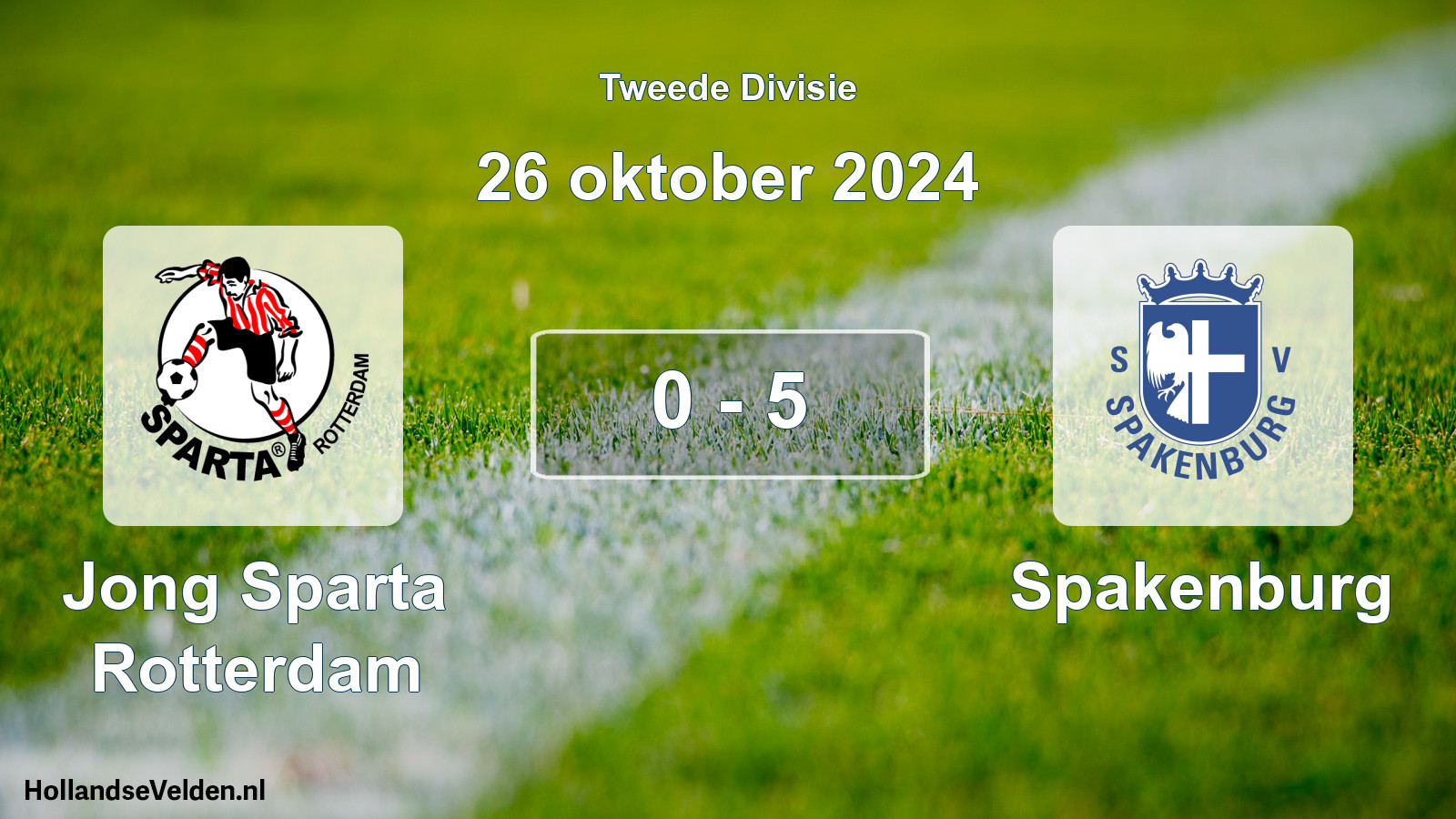 Total number of matches played: Jong Sparta Rotterdam - Spakenburg 0 - 5 (26 October 2024)