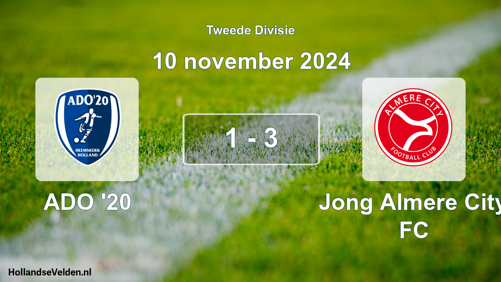 Total number of matches played: ADO '20 - Jong Almere City FC 1 - 3 (10 November 2024)
