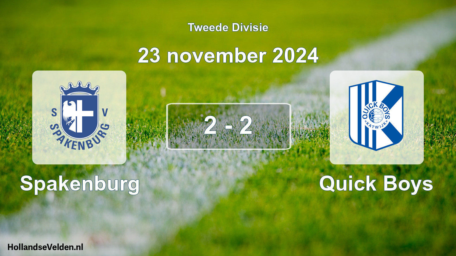 Total number of matches played: Spakenburg - Quick Boys 2 - 2 (23 November 2024)