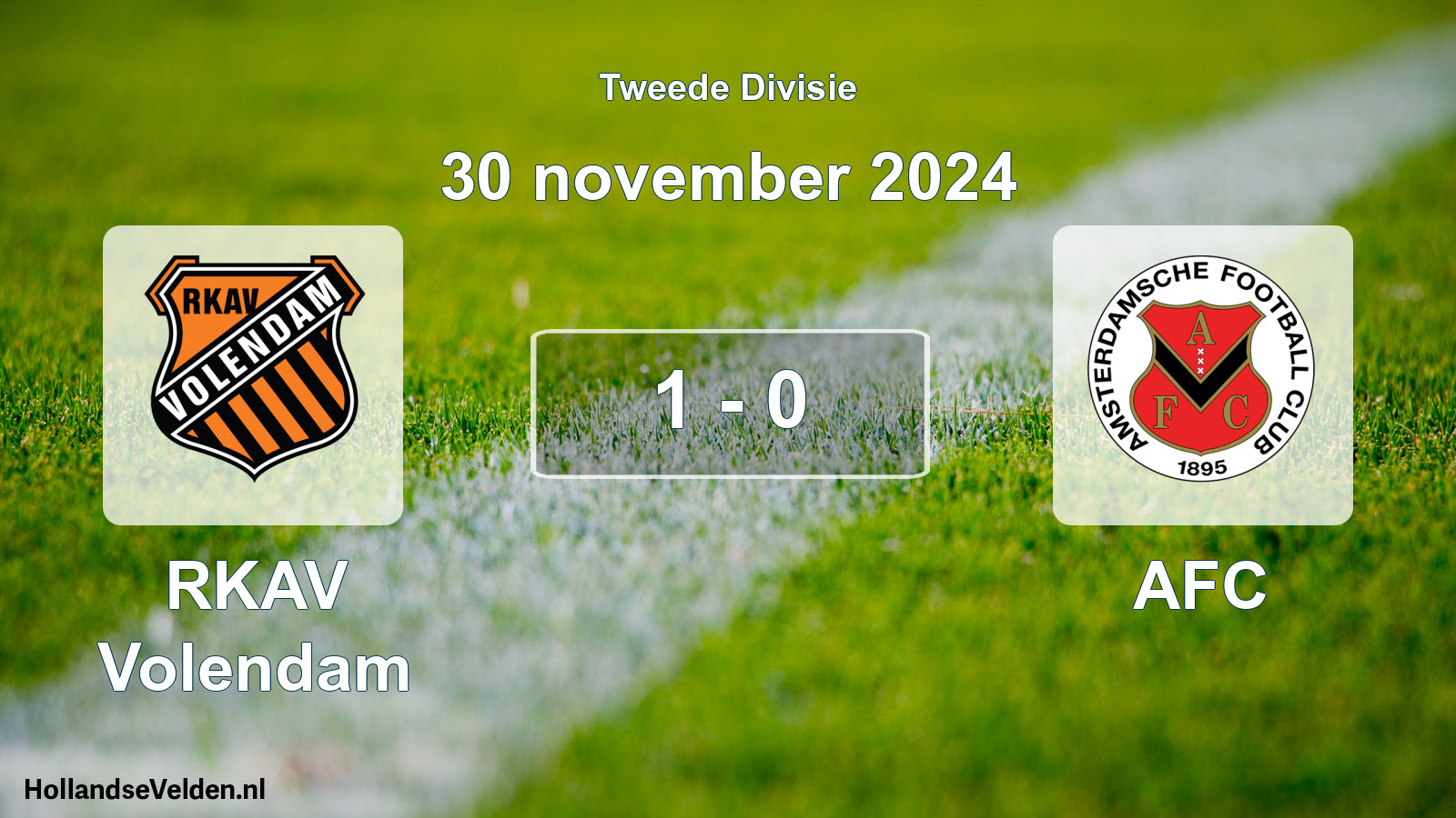Total number of matches played: RKAV Volendam - AFC 1 - 0 (30 November 2024)