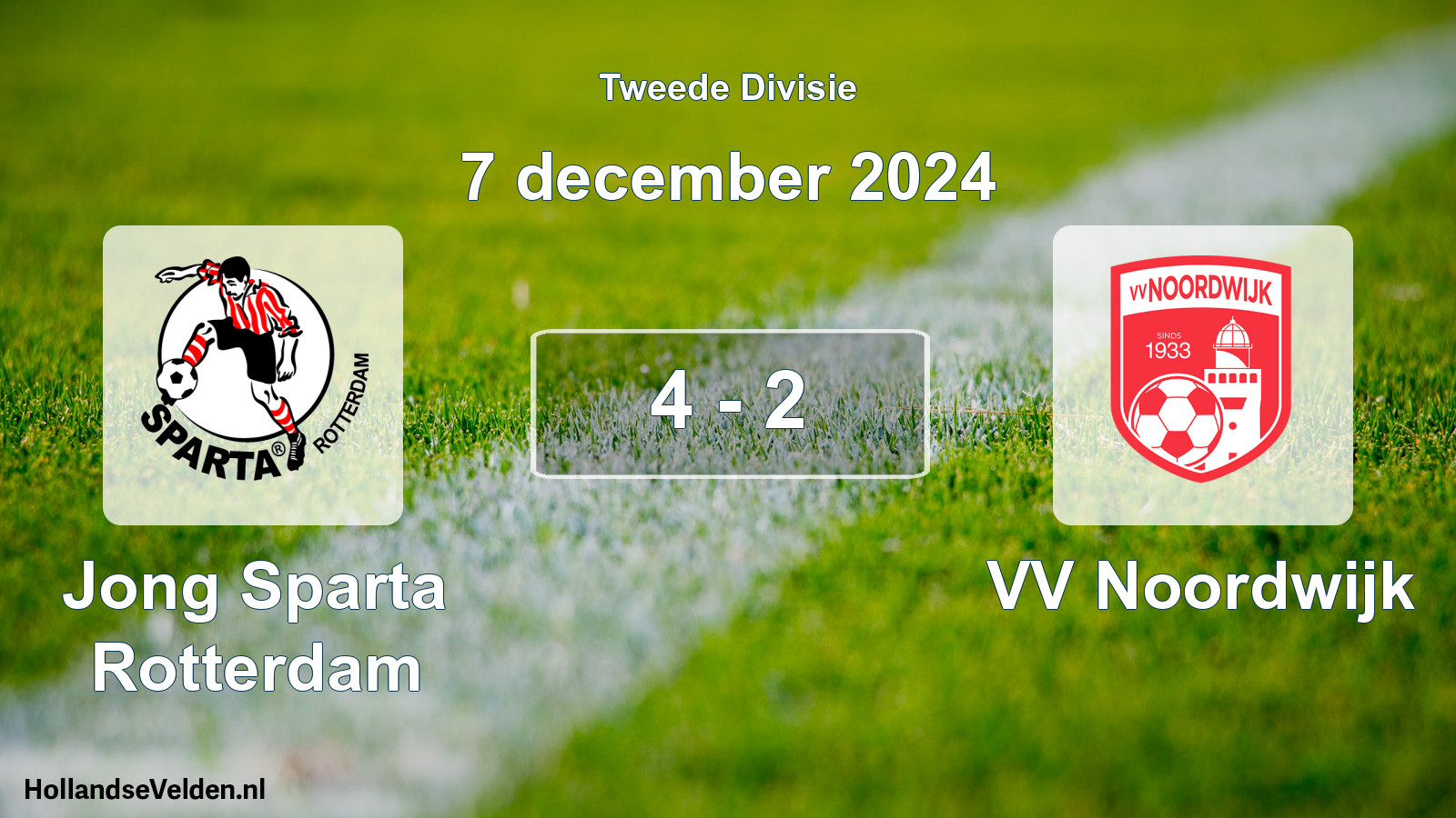 Total number of matches played: Jong Sparta Rotterdam - VV Noordwijk 4 - 2 (7 December 2024)
