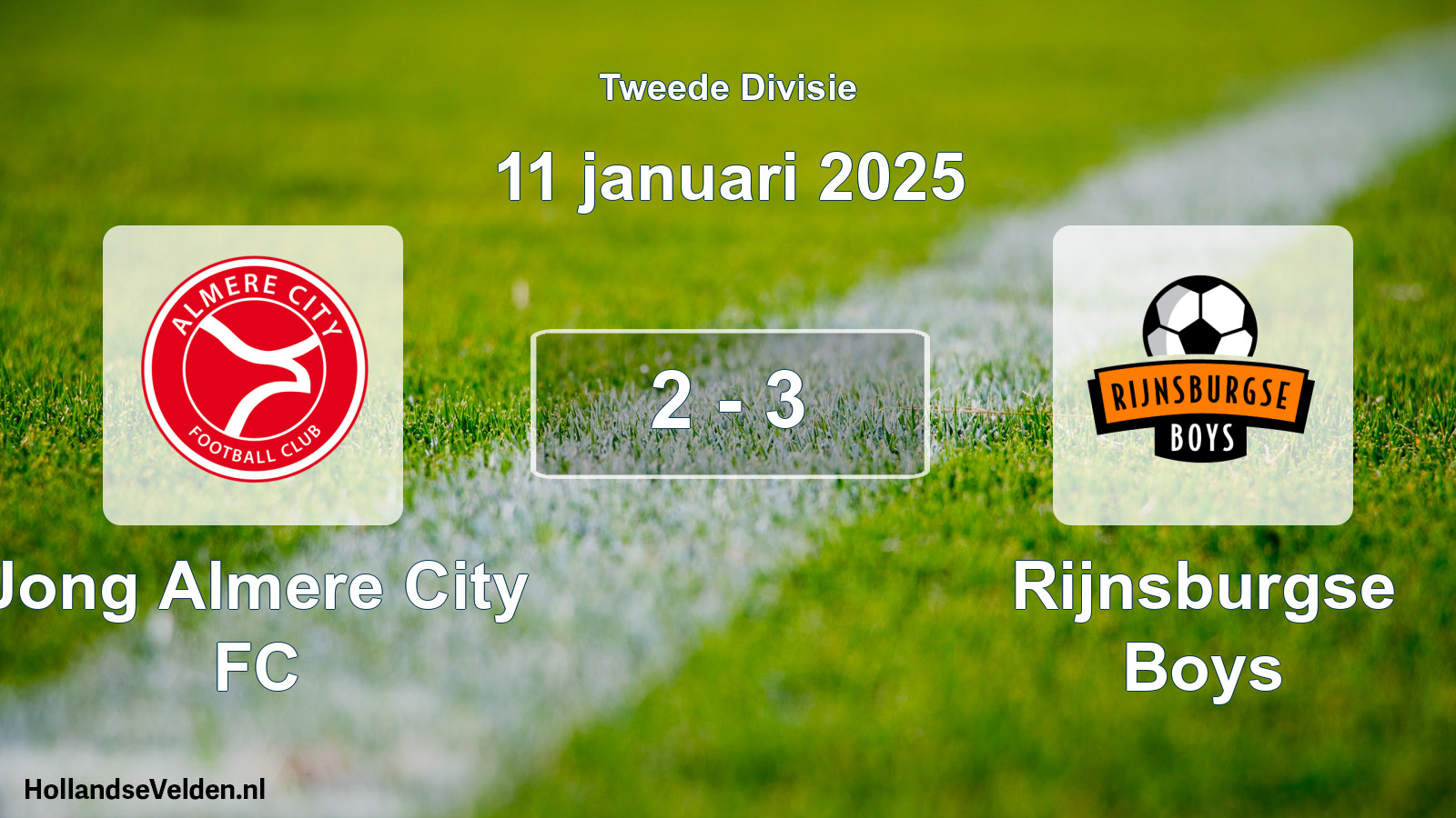 Total number of matches played: Jong Almere City FC - Rijnsburgse Boys 2 - 3 (11 January 2025)