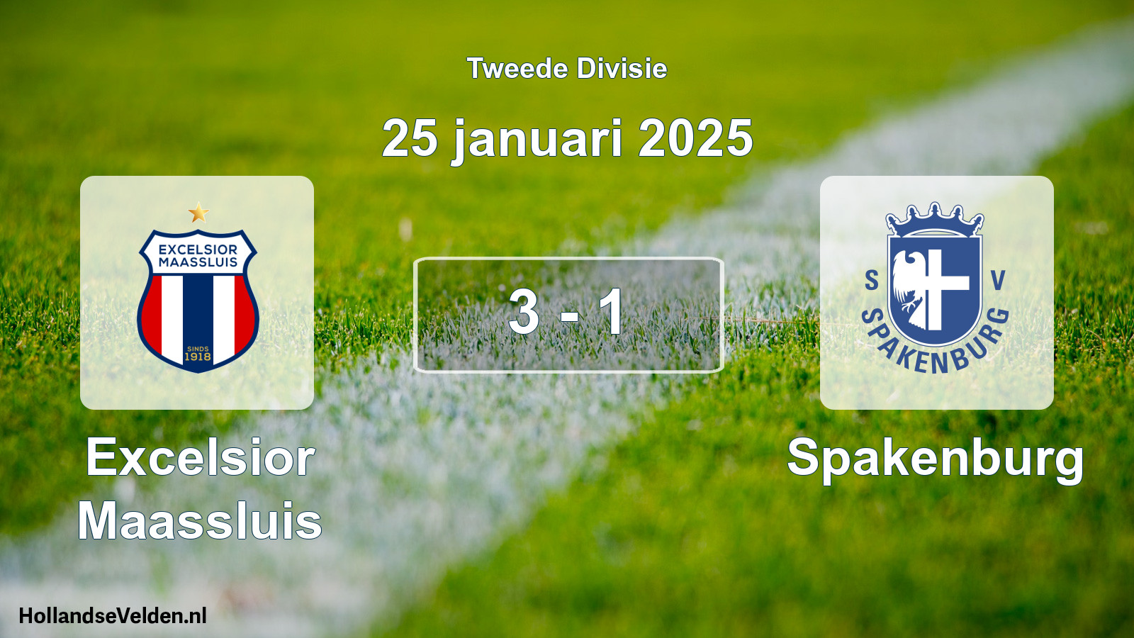 Total number of matches played: Excelsior Maassluis - Spakenburg 3 - 1 (25 January 2025)