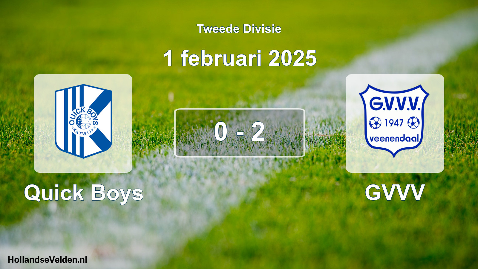 Total number of matches played: Quick Boys - GVVV 0 - 2 (1 February 2025)
