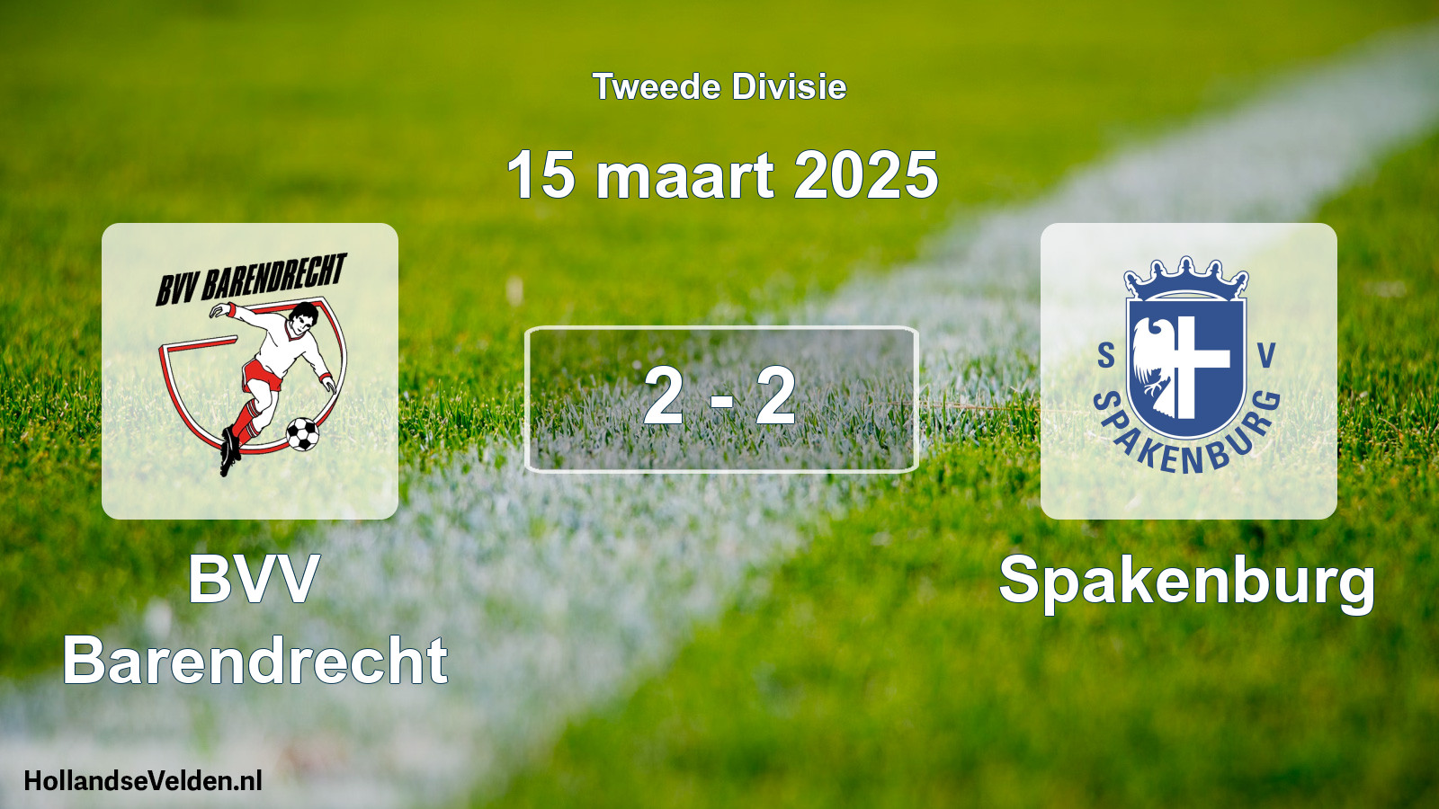 Total number of matches played: BVV Barendrecht - Spakenburg 2 - 2 (15 March 2025)