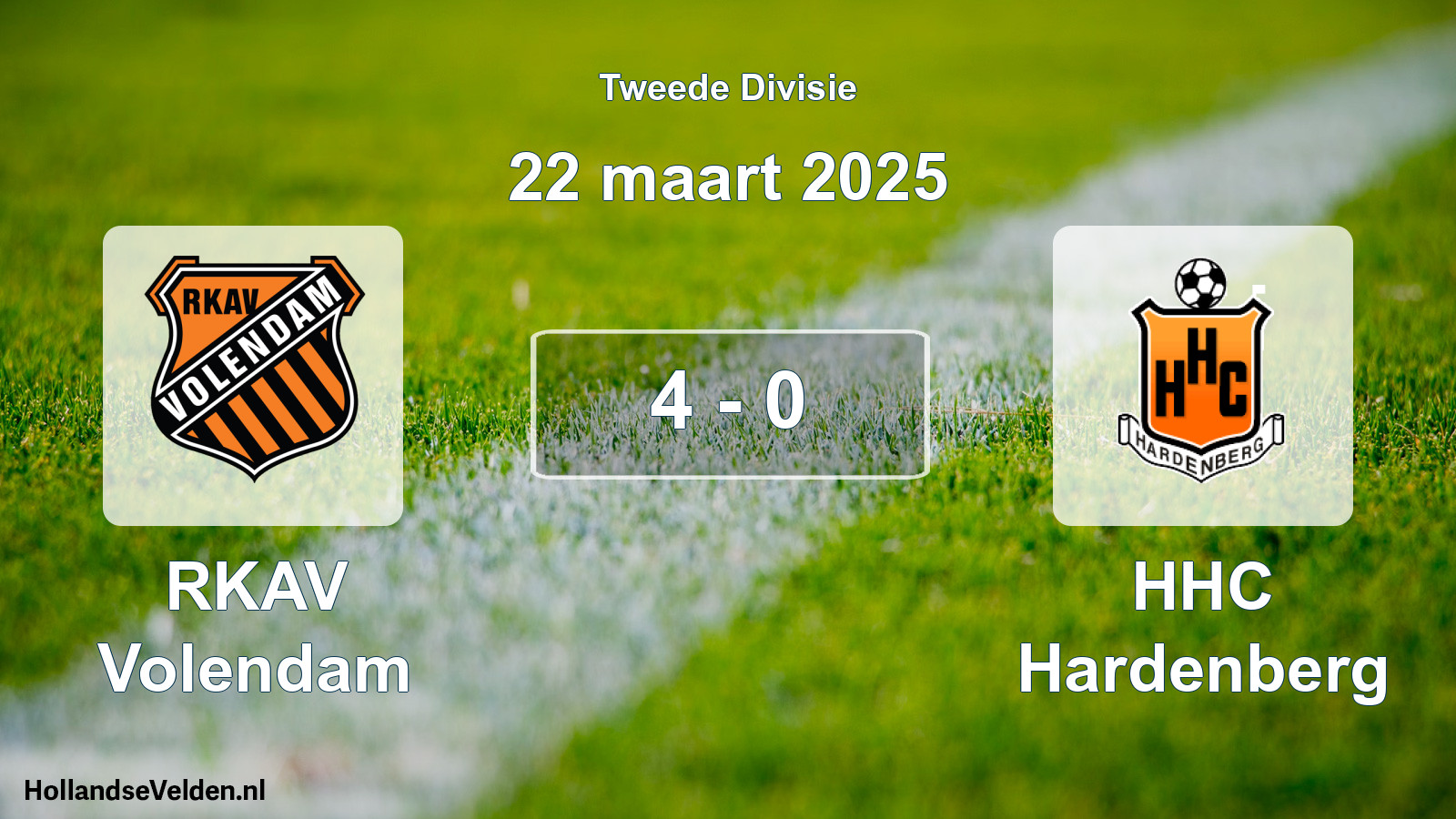 Total number of matches played: RKAV Volendam - HHC Hardenberg 4 - 0 (22 March 2025)