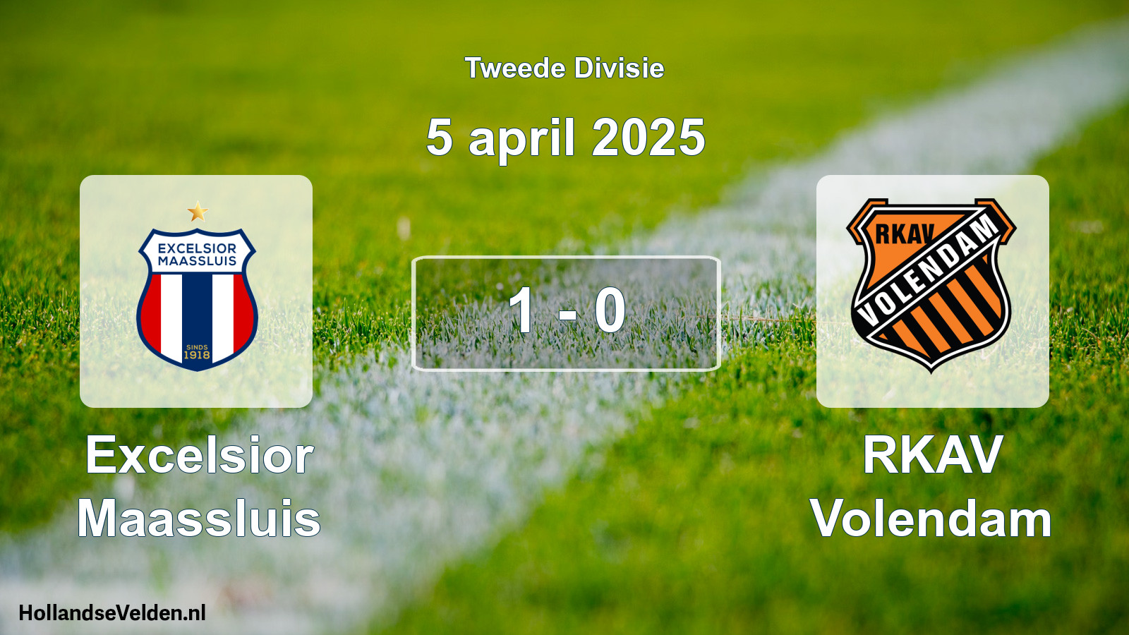 Total number of matches played: Excelsior Maassluis - RKAV Volendam 1 - 0 (5 April 2025)
