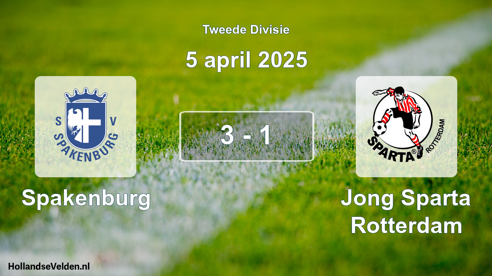 Total number of matches played: Spakenburg - Jong Sparta Rotterdam 3 - 1 (5 April 2025)