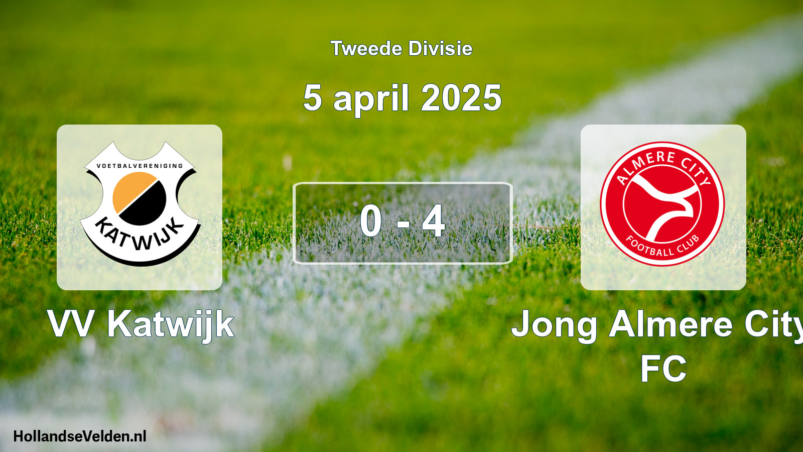 Total number of matches played: VV Katwijk - Jong Almere City FC 0 - 4 (5 April 2025)