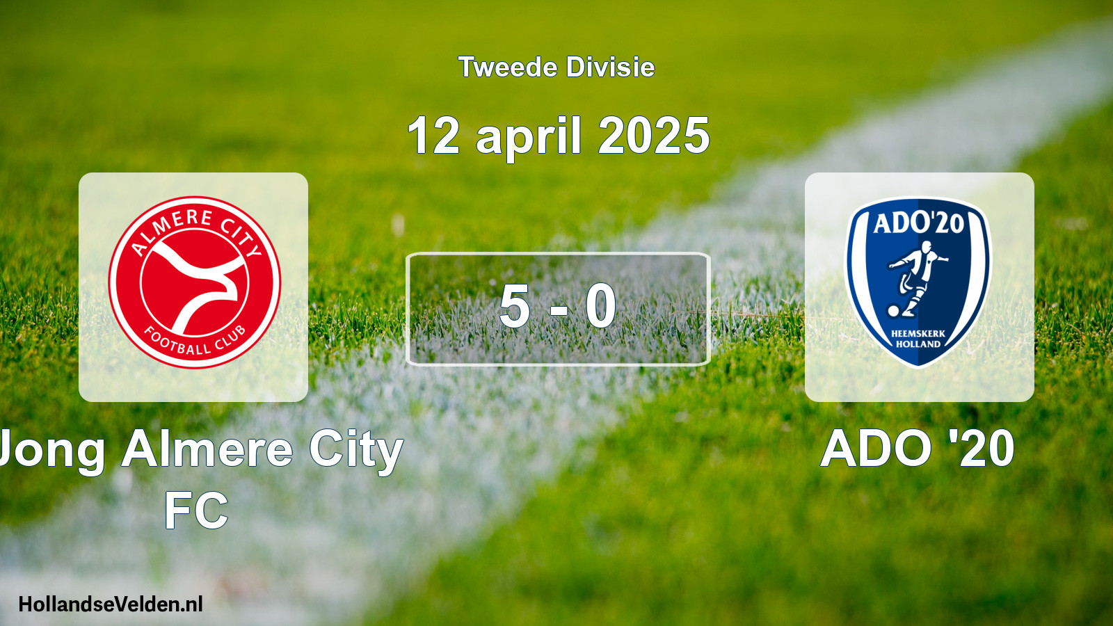 Total number of matches played: Jong Almere City FC - ADO '20 5 - 0 (12 April 2025)