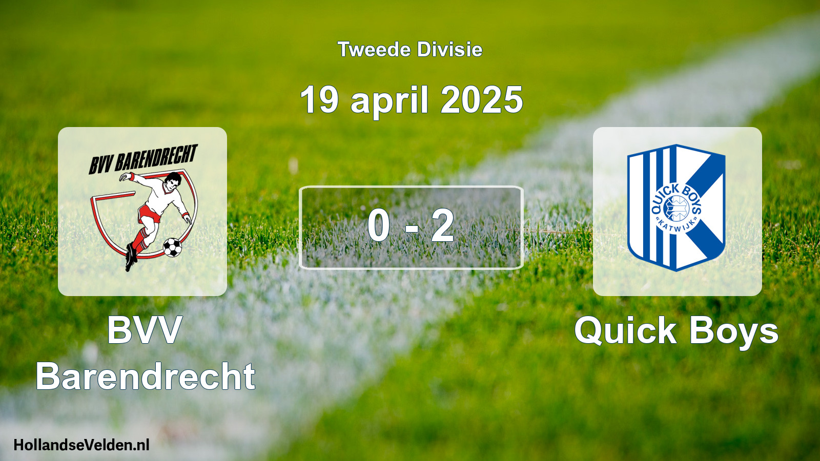 Total number of matches played: BVV Barendrecht - Quick Boys 0 - 2 (19 April 2025)