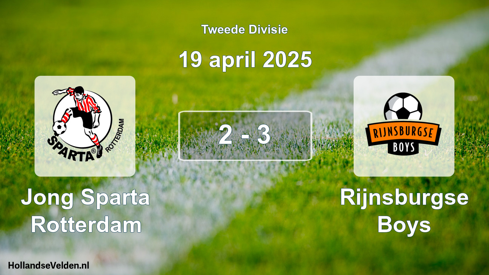 Total number of matches played: Jong Sparta Rotterdam - Rijnsburgse Boys 2 - 3 (19 April 2025)