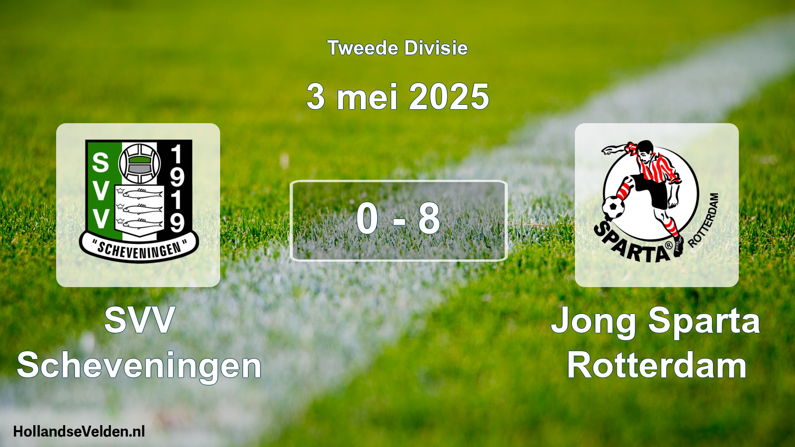 Total number of matches played: SVV Scheveningen - Jong Sparta Rotterdam 0 - 8 (3 May 2025)