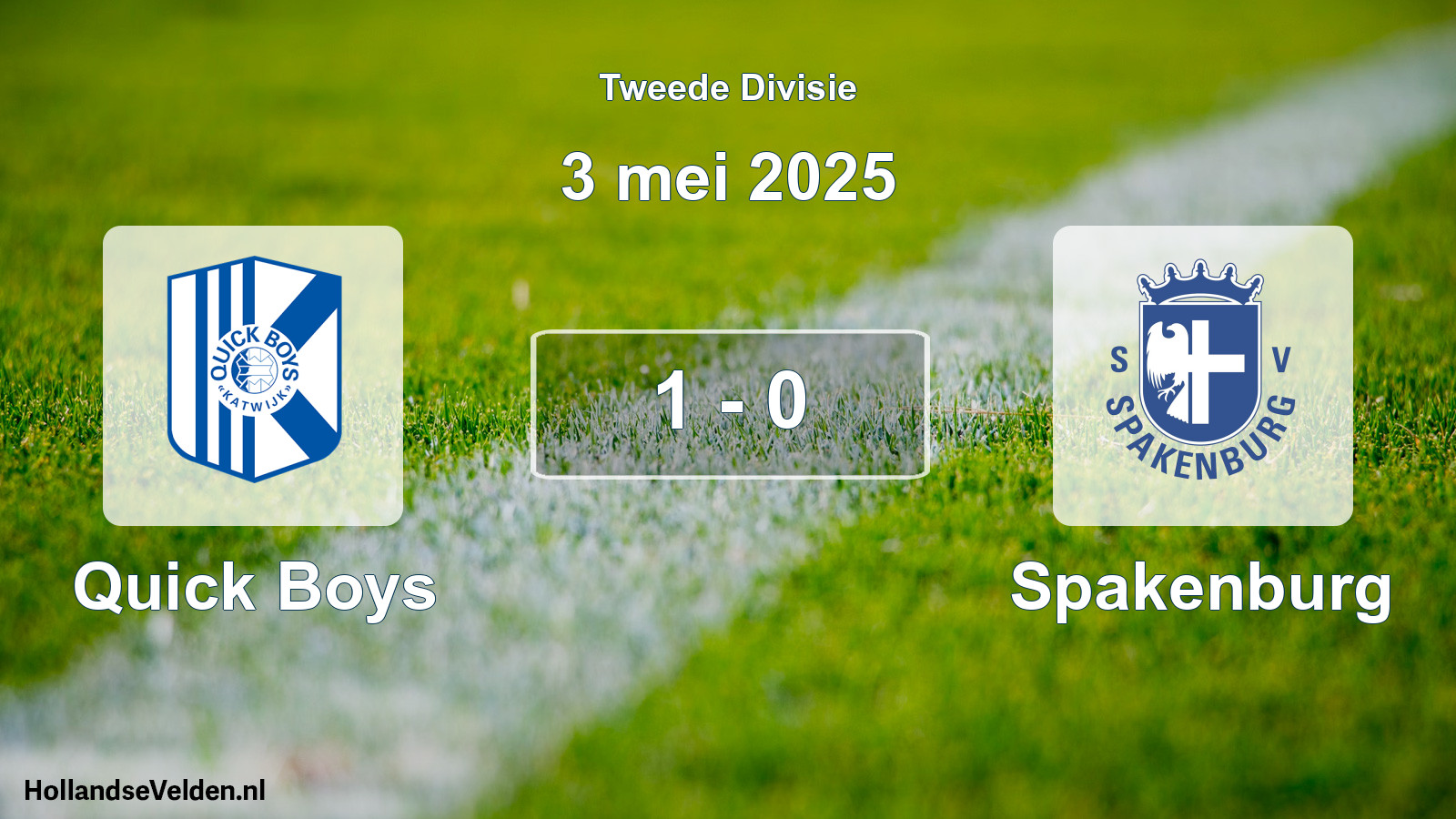 Total number of matches played: Quick Boys - Spakenburg 1 - 0 (3 May 2025)