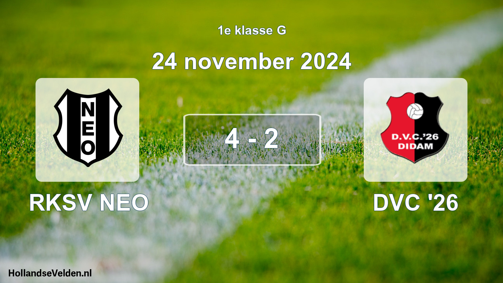 Total number of matches played: RKSV NEO - DVC '26 4 - 2 (24 November 2024)