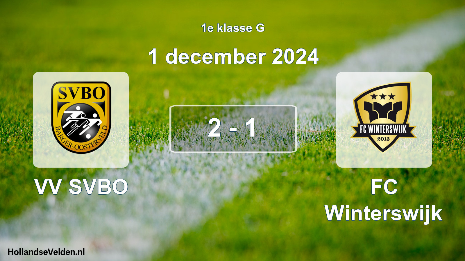 Total number of matches played: VV SVBO - FC Winterswijk 2 - 1 (1 December 2024)