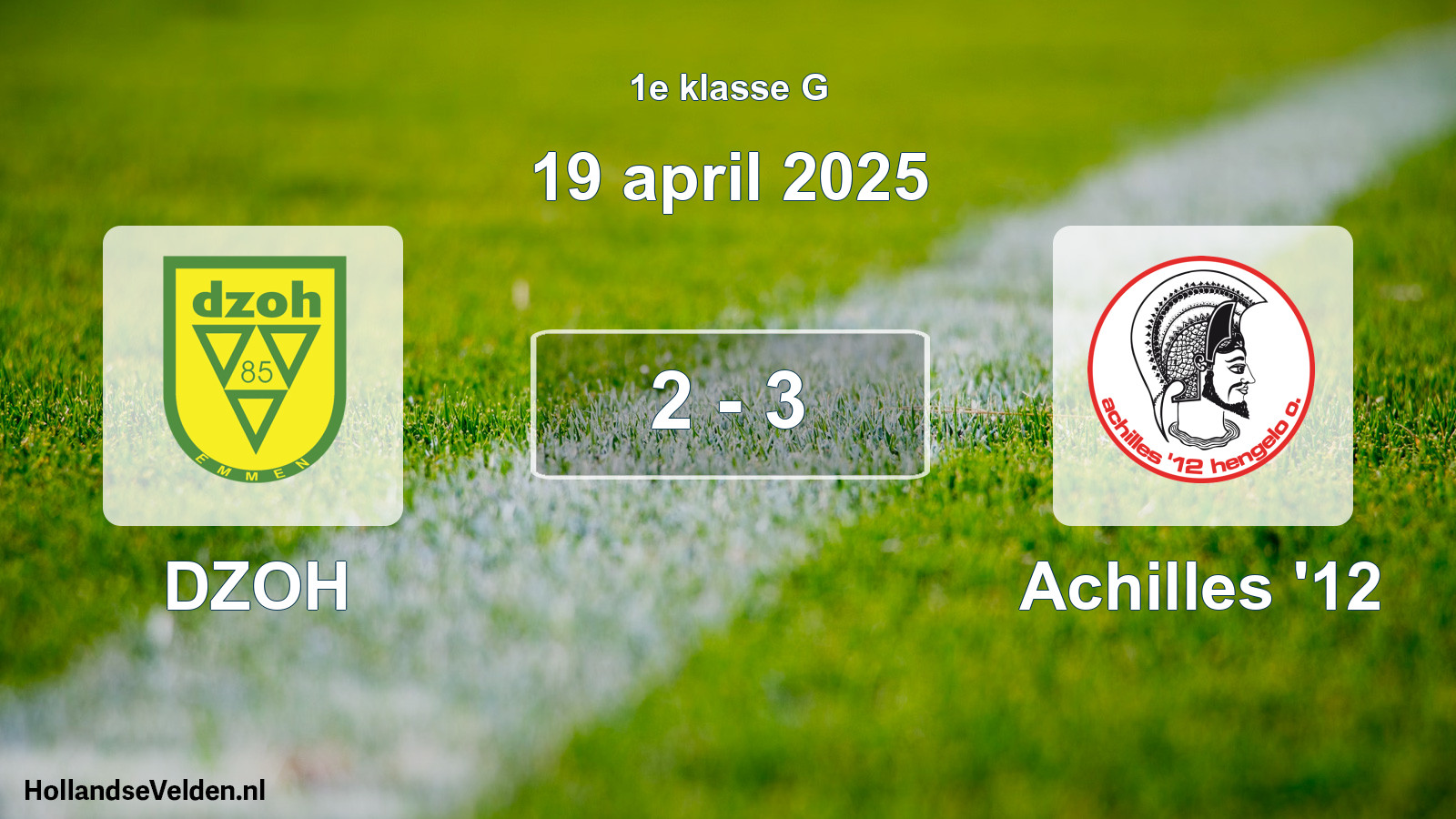 Total number of matches played: DZOH - Achilles '12 2 - 3 (19 April 2025)
