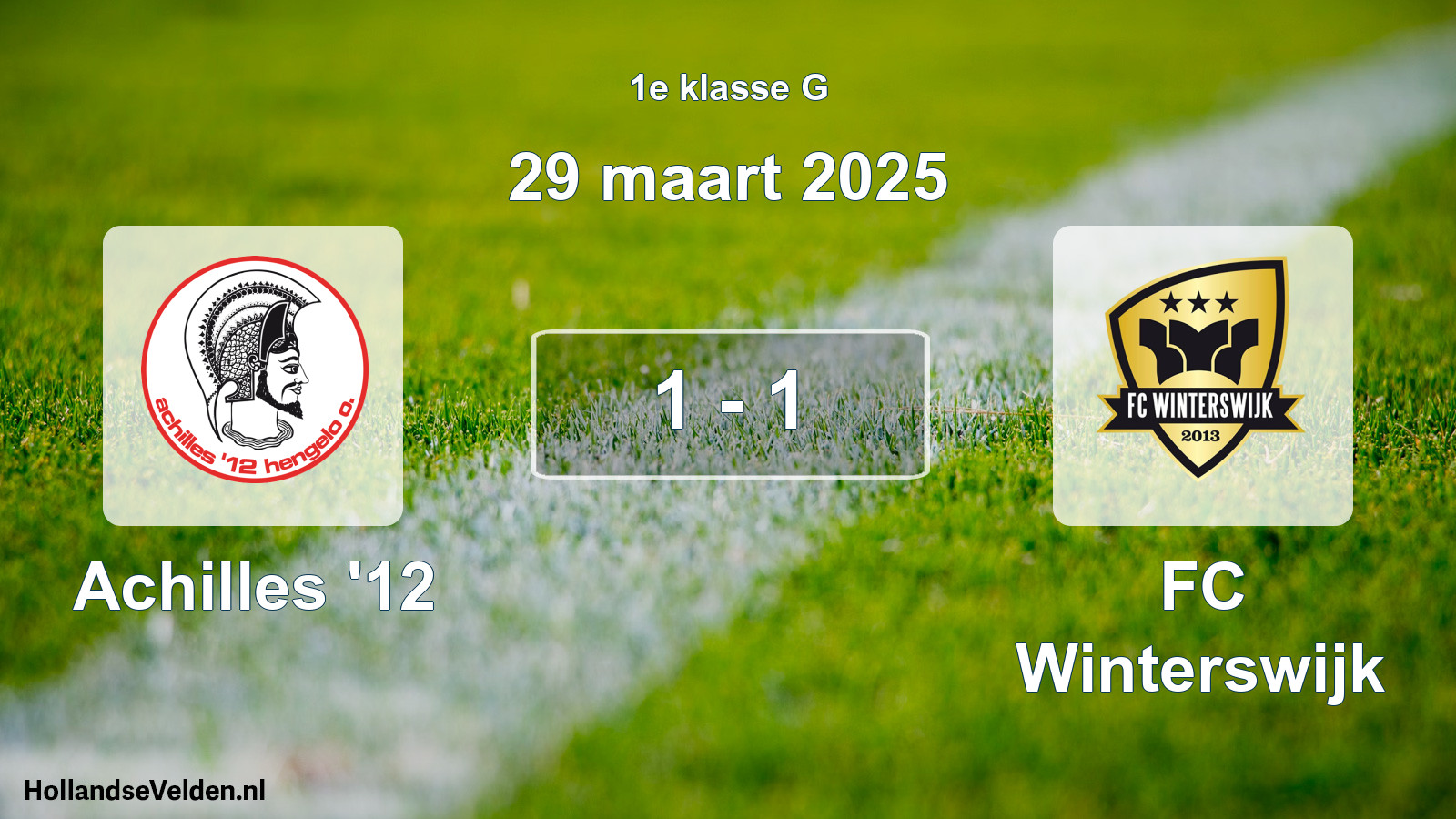 Total number of matches played: Achilles '12 - FC Winterswijk 1 - 1 (29 March 2025)