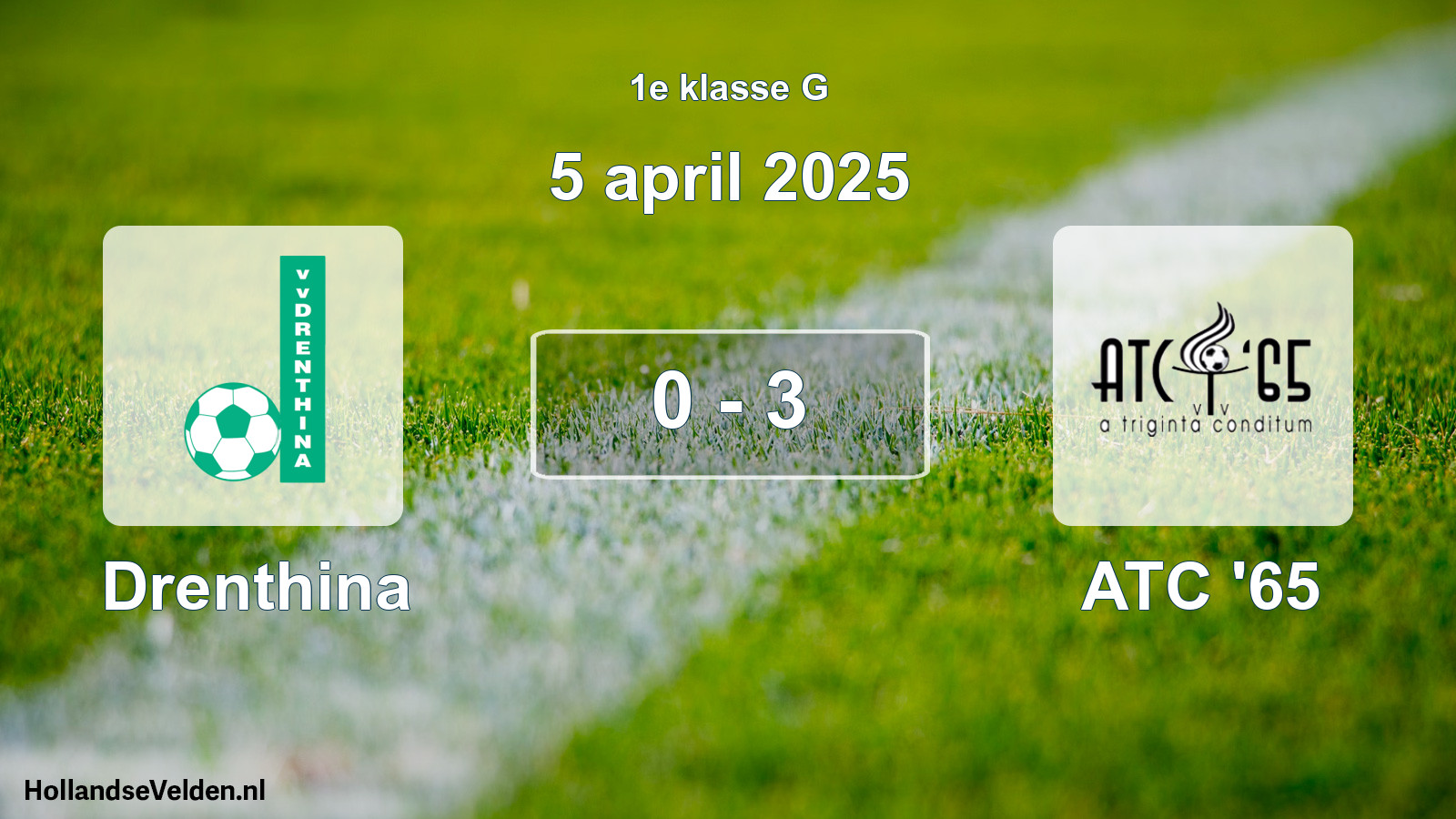 Total number of matches played: Drenthina - ATC '65 0 - 3 (5 April 2025)