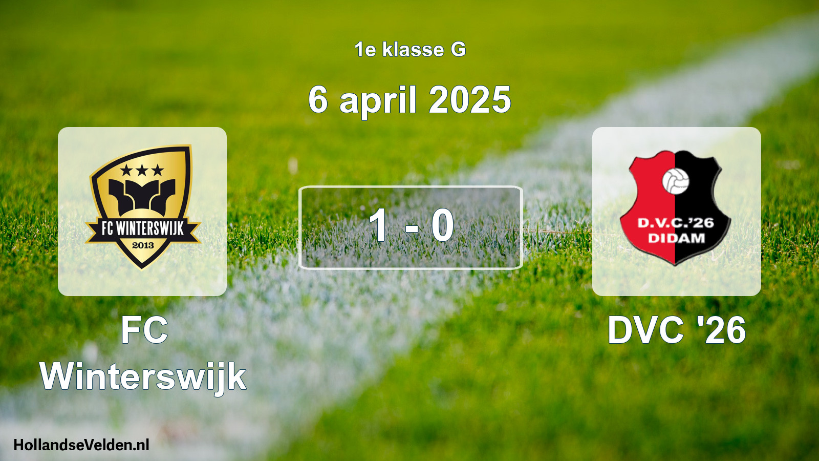 Total number of matches played: FC Winterswijk - DVC '26 1 - 0 (6 April 2025)