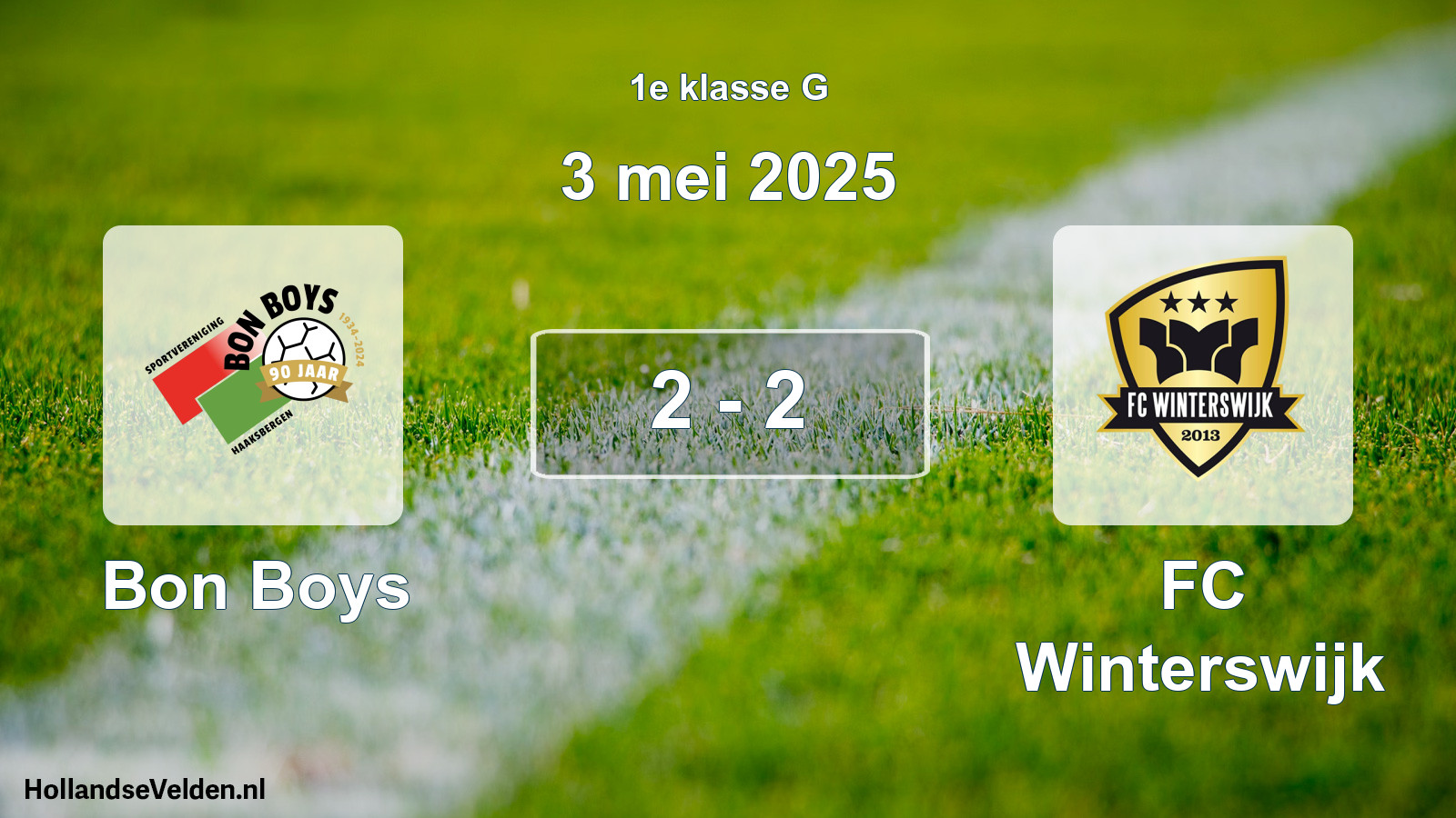 Gespeelde wedstrijd: Bon Boys - FC Winterswijk 2 - 2 (3 mei 2025)