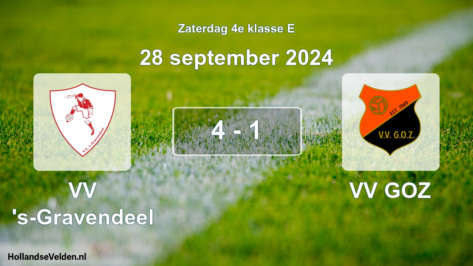 Total number of matches played: VV 's-Gravendeel - VV GOZ 4 - 1 (28 September 2024)