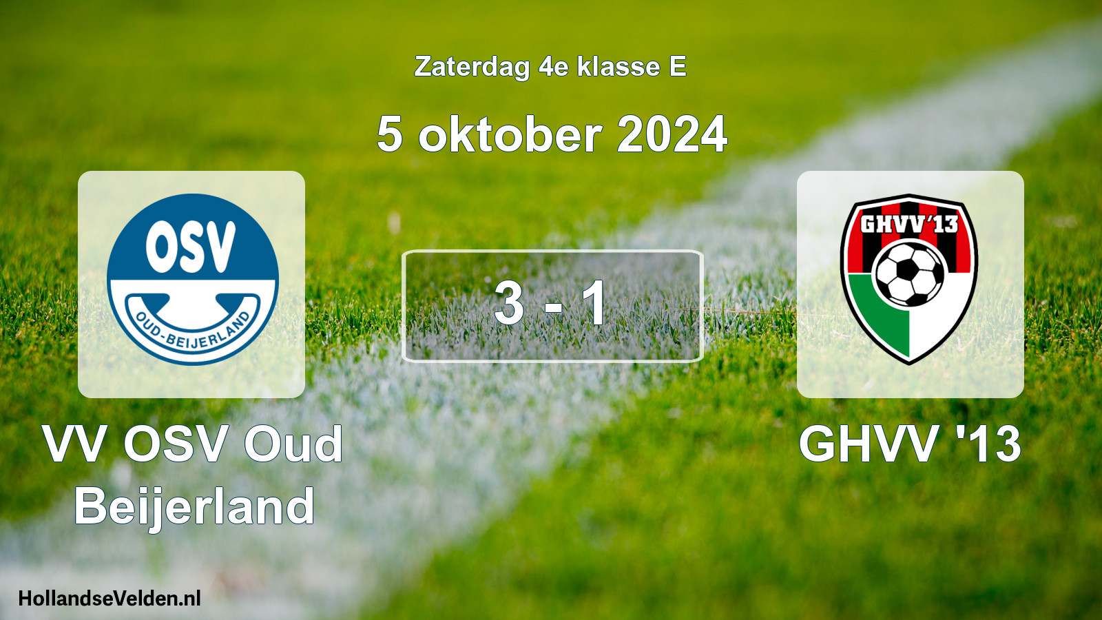 Total number of matches played: VV OSV Oud Beijerland - GHVV '13 3 - 1 (5 October 2024)