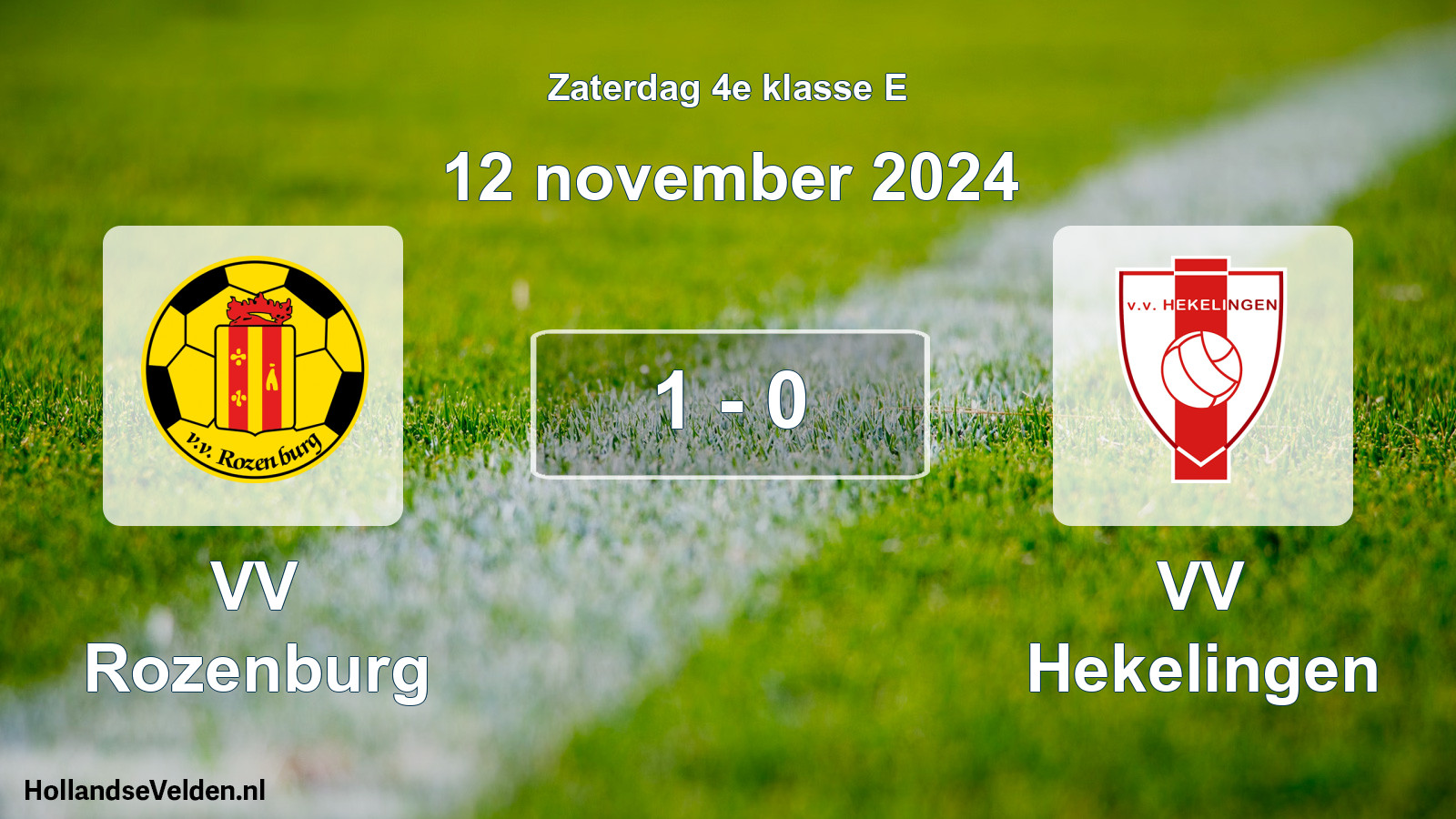 Total number of matches played: VV Rozenburg - VV Hekelingen 1 - 0 (12 November 2024)
