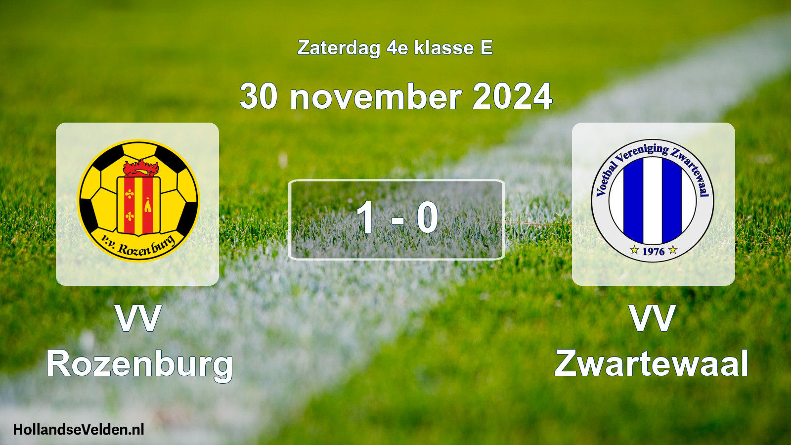 Total number of matches played: VV Rozenburg - VV Zwartewaal 1 - 0 (30 November 2024)
