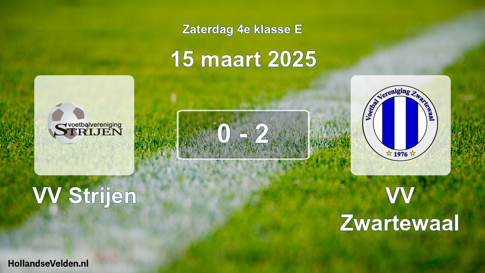 Total number of matches played: VV Strijen - VV Zwartewaal 0 - 2 (15 March 2025)