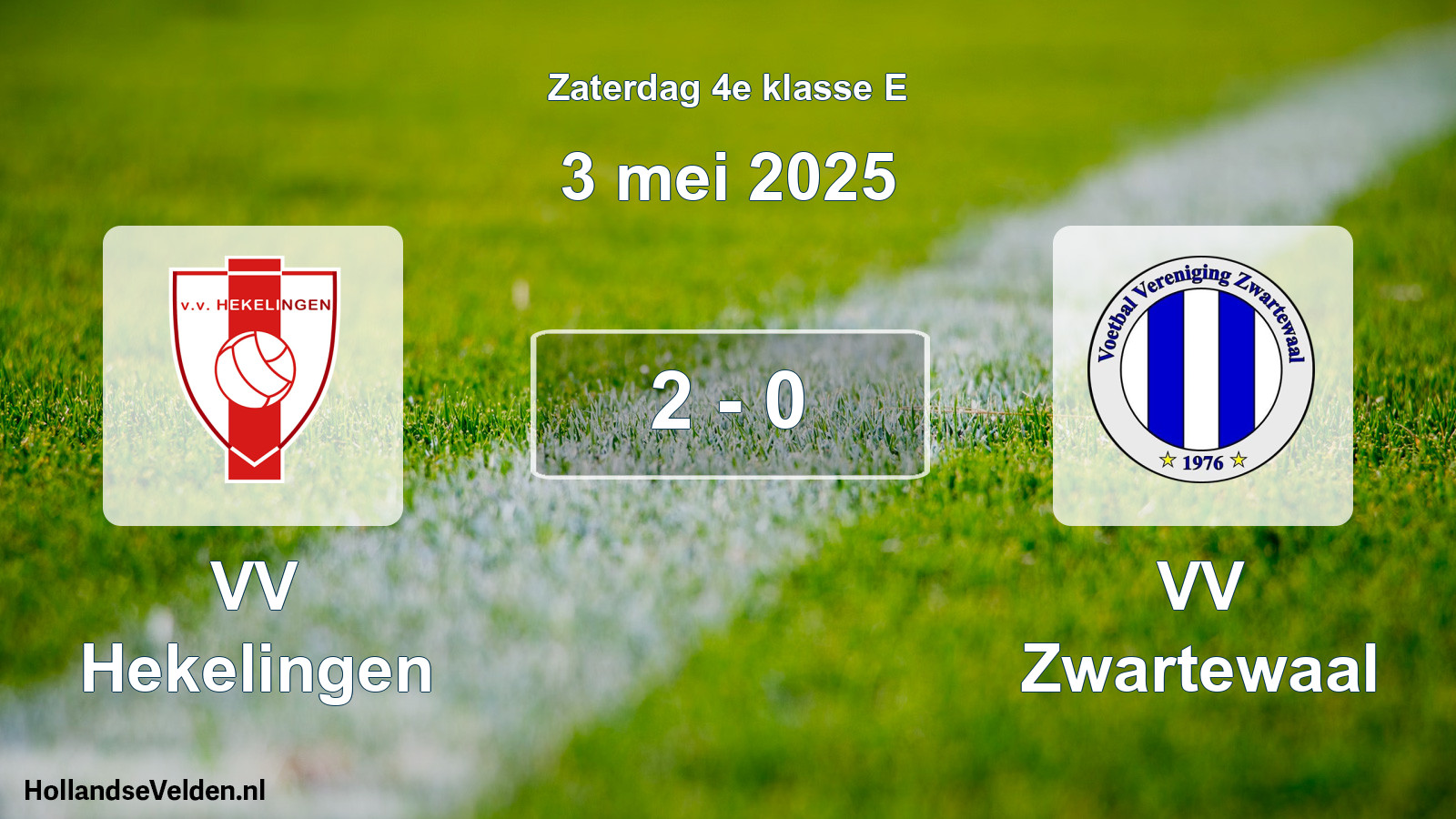 Total number of matches played: VV Hekelingen - VV Zwartewaal 2 - 0 (3 May 2025)