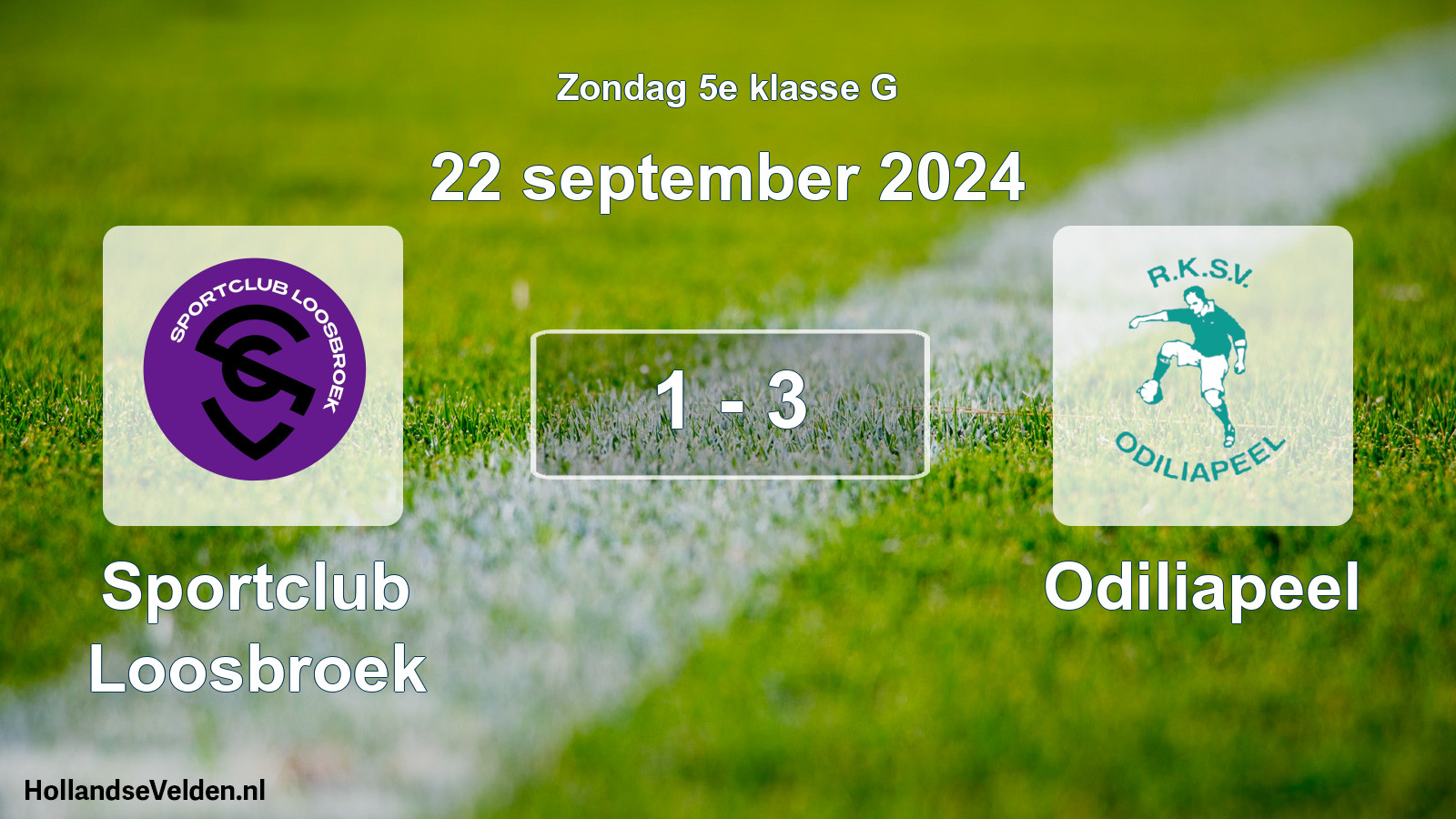 Total number of matches played: Sportclub Loosbroek - Odiliapeel 1 - 3 (22 September 2024)