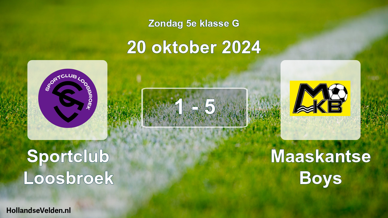Total number of matches played: Sportclub Loosbroek - Maaskantse Boys 1 - 5 (20 October 2024)