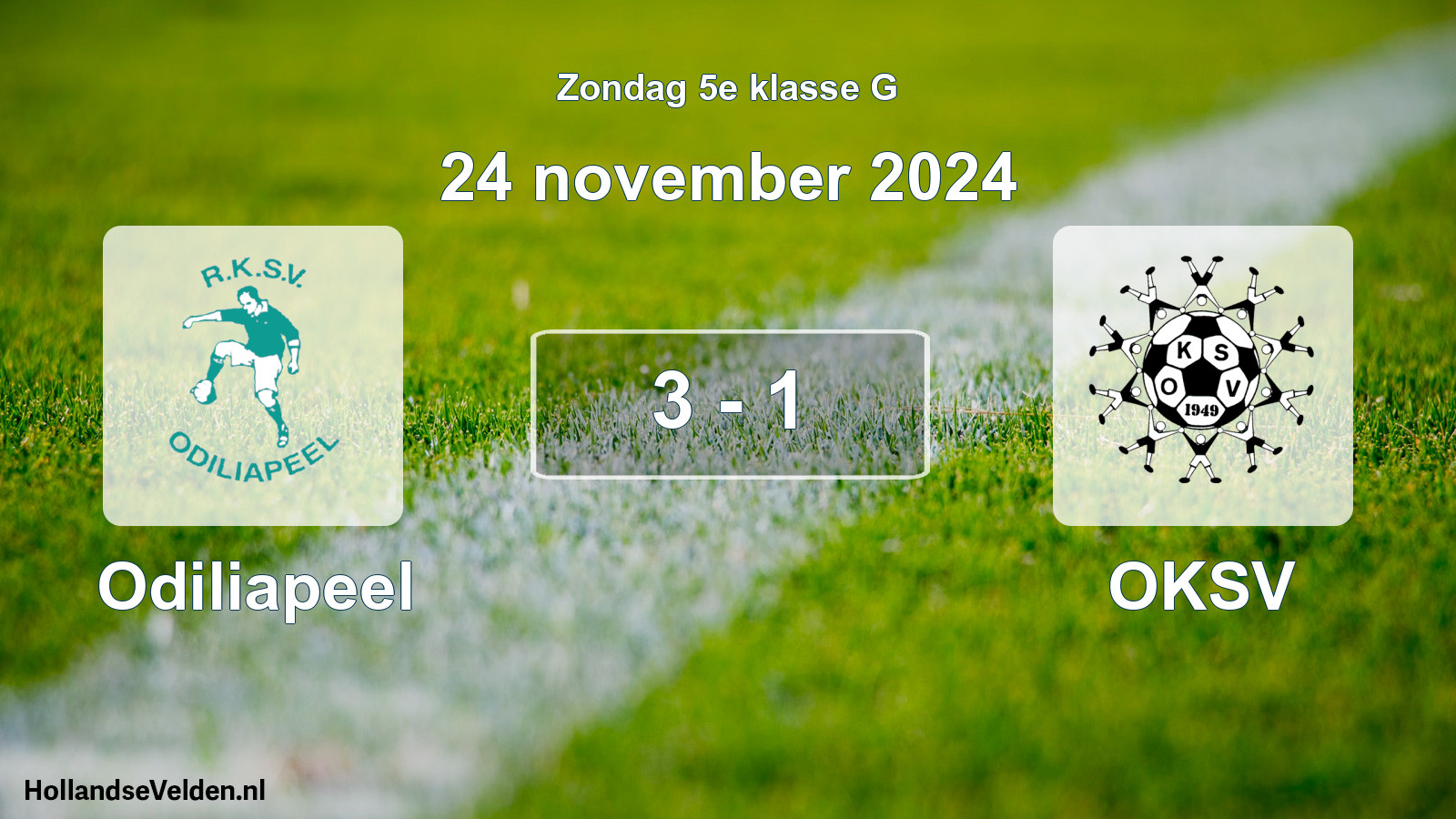 Total number of matches played: Odiliapeel - OKSV 3 - 1 (24 November 2024)