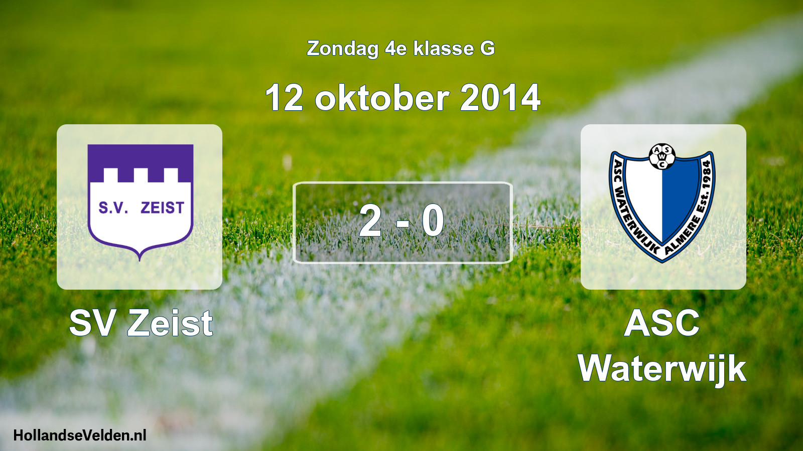 Total number of matches played: SV Zeist - ASC Waterwijk 2 - 0 (12 October 2014)