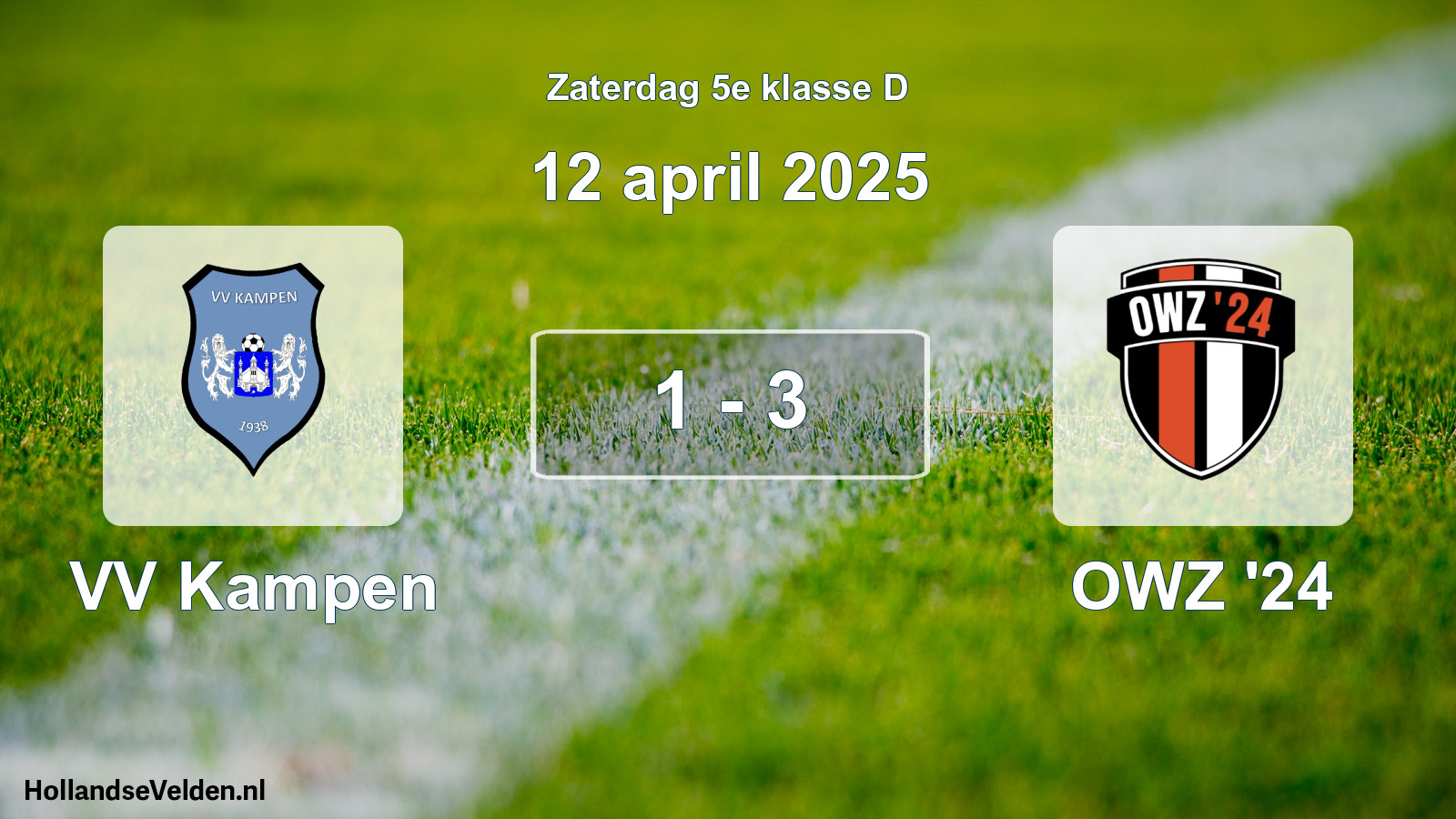 Total number of matches played: VV Kampen - OWZ '24 1 - 3 (12 April 2025)