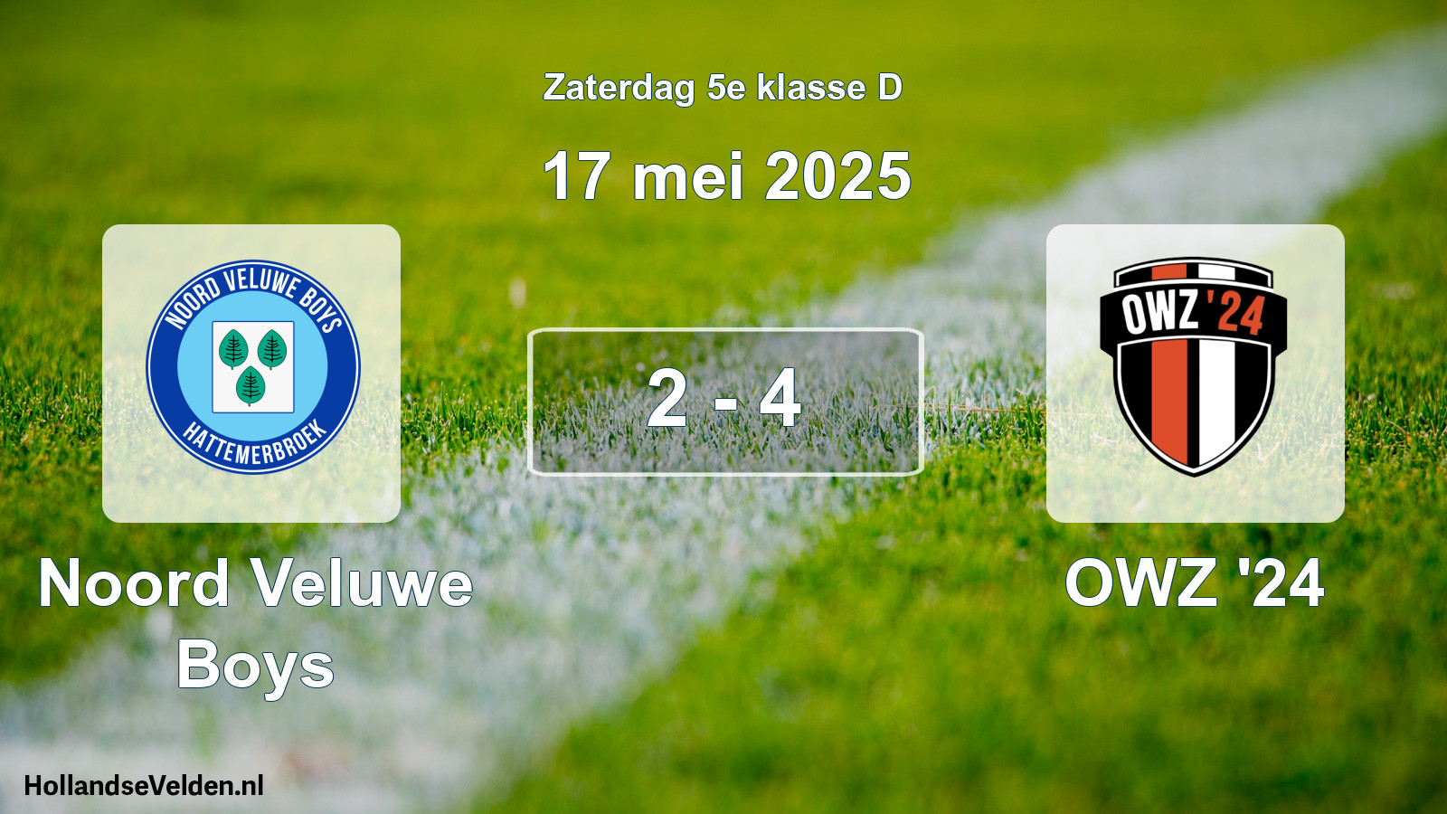 Total number of matches played: Noord Veluwe Boys - OWZ '24 2 - 4 (17 May 2025)