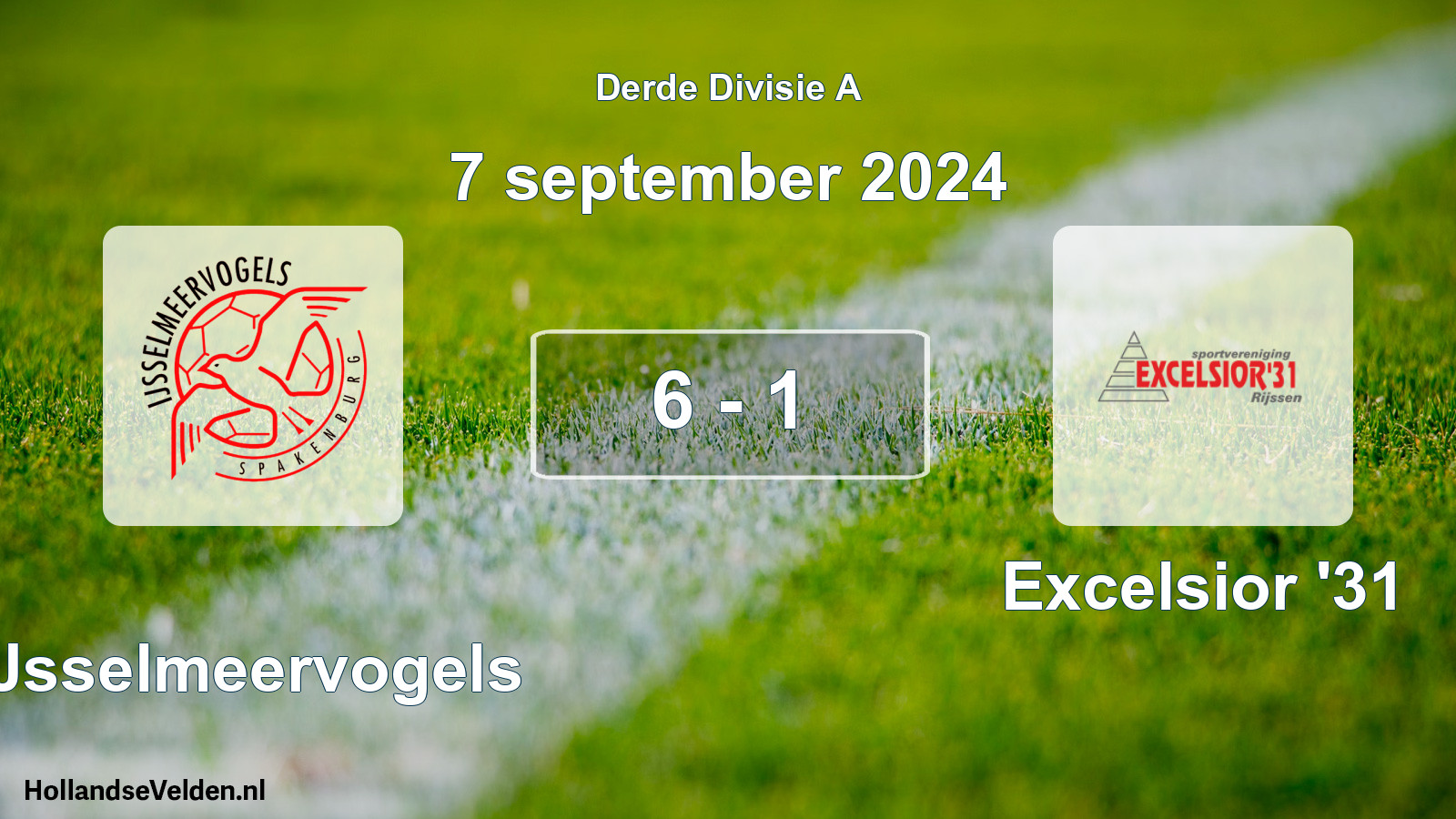Total number of matches played: IJsselmeervogels - Excelsior '31 6 - 1 (7 September 2024)